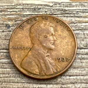 Vintage 1937 NO MINT LINCOLN WHEAT ONE CENT